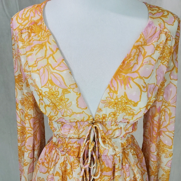 Sundae Muse Evelina Floral Ruffle Romantic Fairy Corset Feminine Blouson Sleeve - Picture 10 of 16